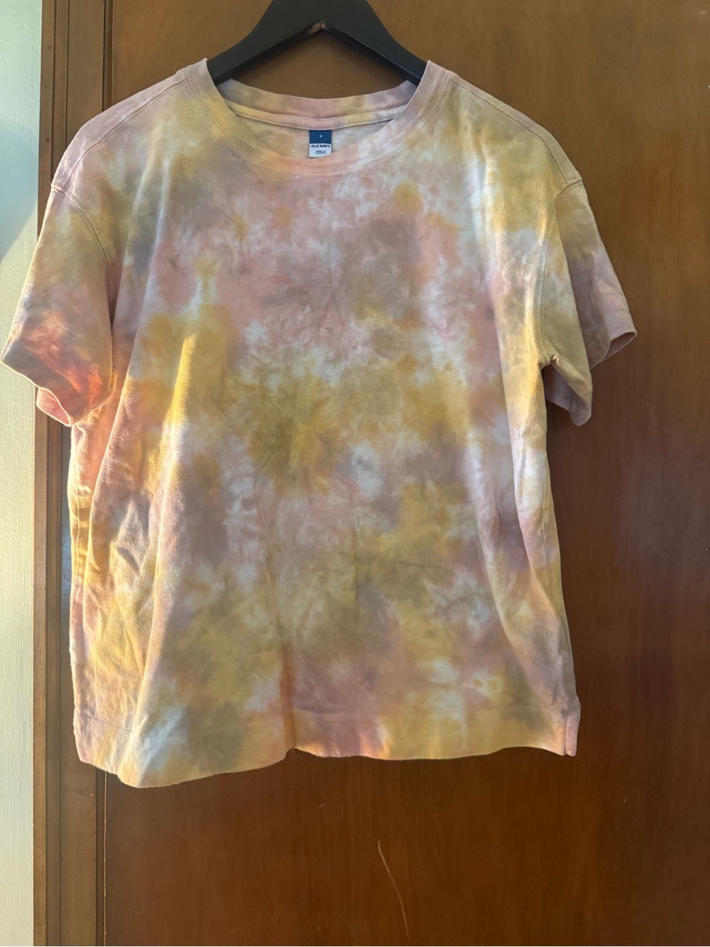 Old Navy Tie-Dye Short Sleeve Tee in Pink and Yellow